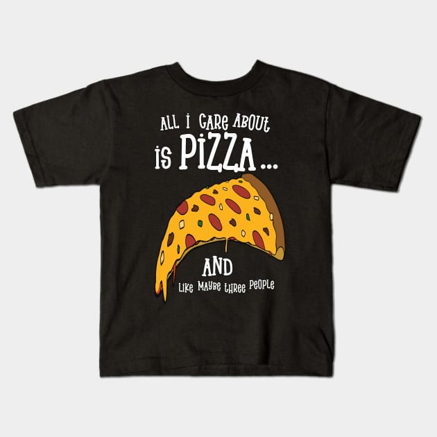 Funny Pizza Lovers Design Kids T-Shirt by Turnersartandcrafts
